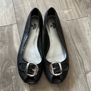 Browns (B2) Peep Toe Leather flats - size 6